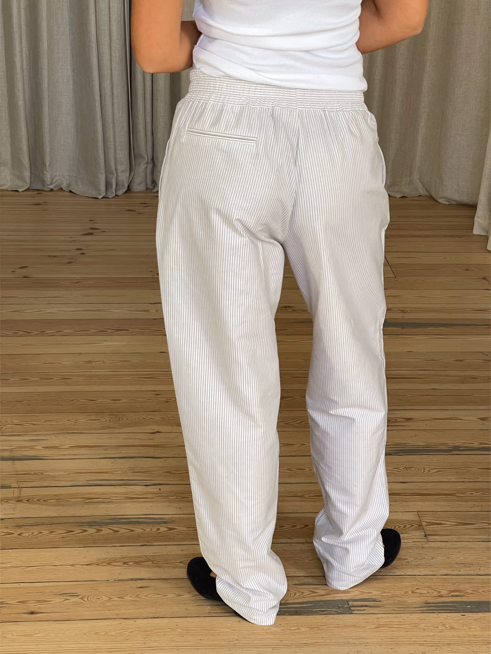 Breezy Pants Beige Stripe