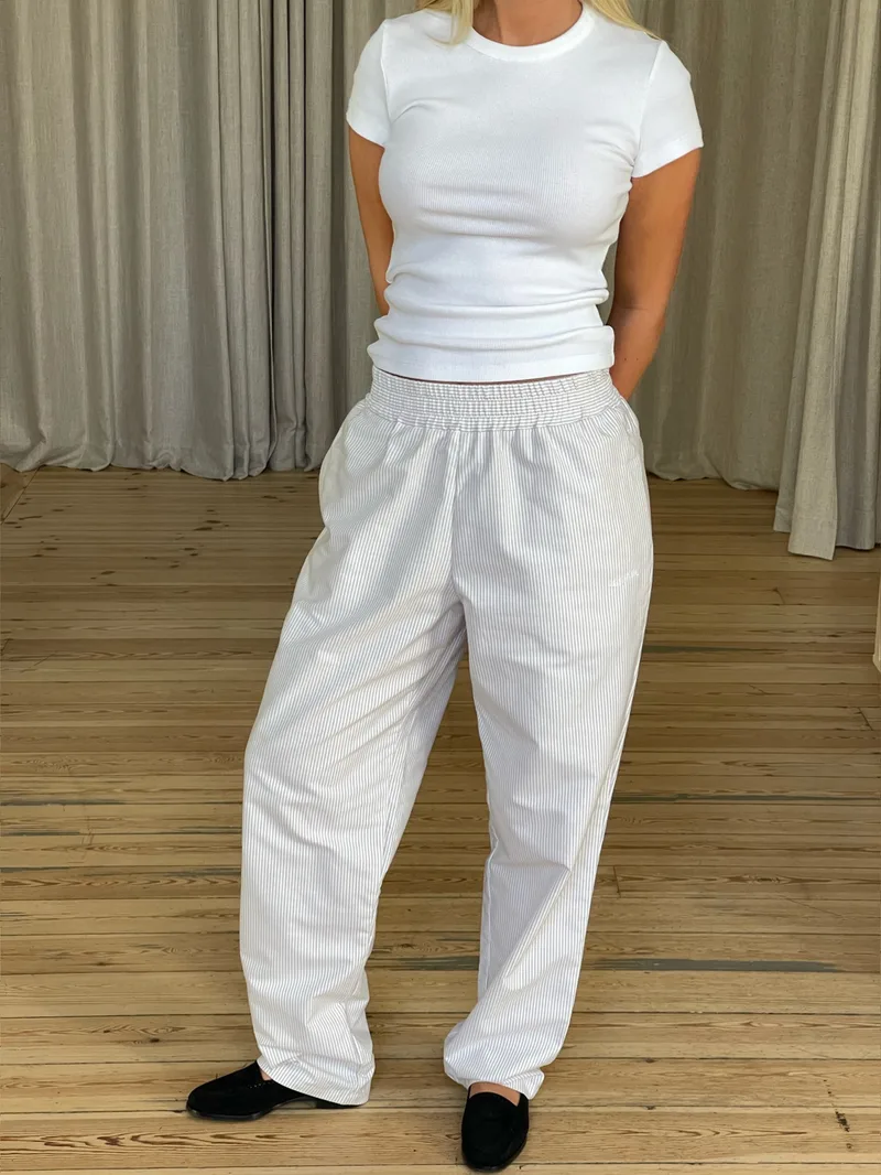 Breezy Pants Beige Stripe