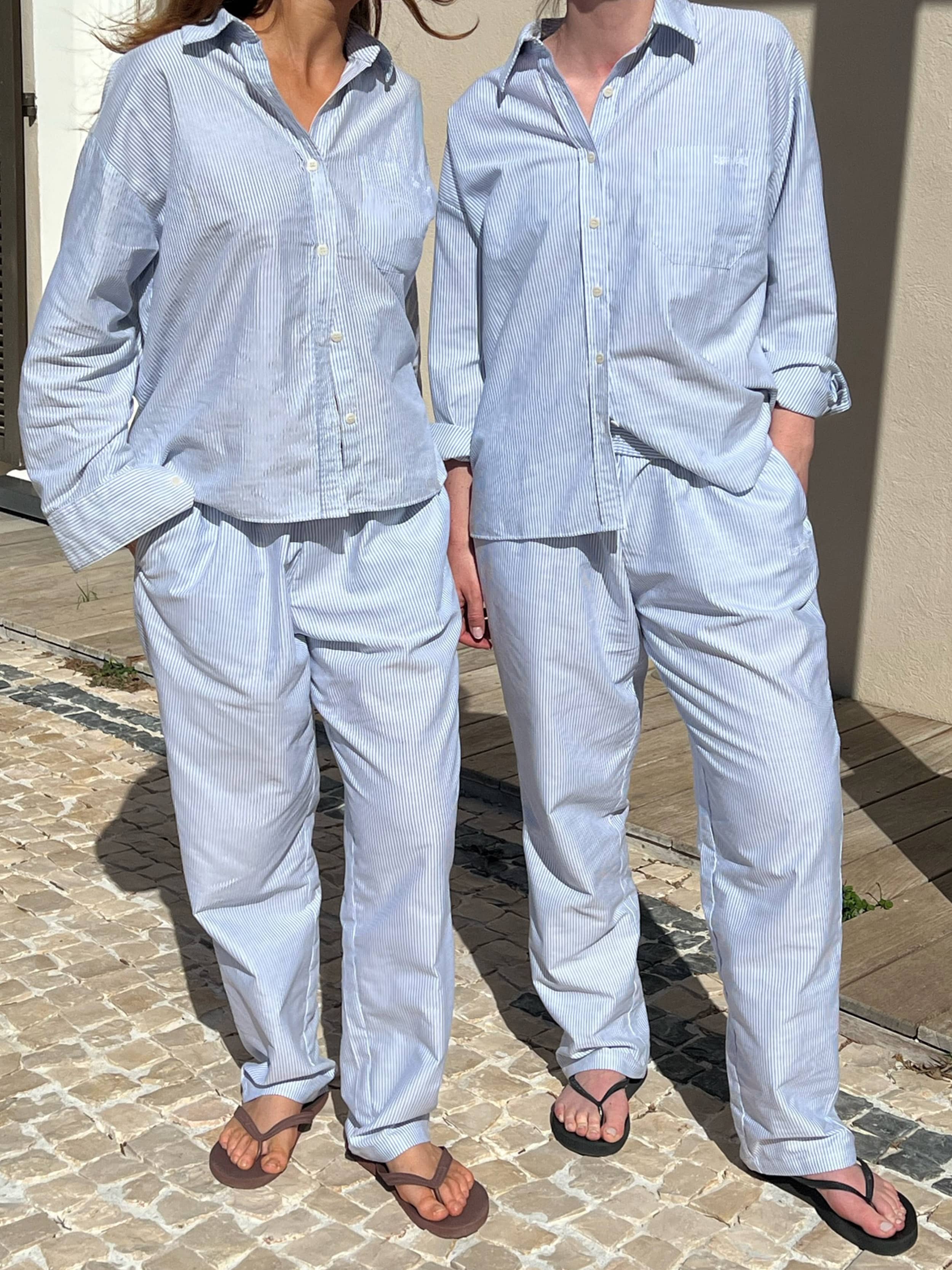 Breezy Pants Blue Stripe - Blue stripe | Djerf Avenue