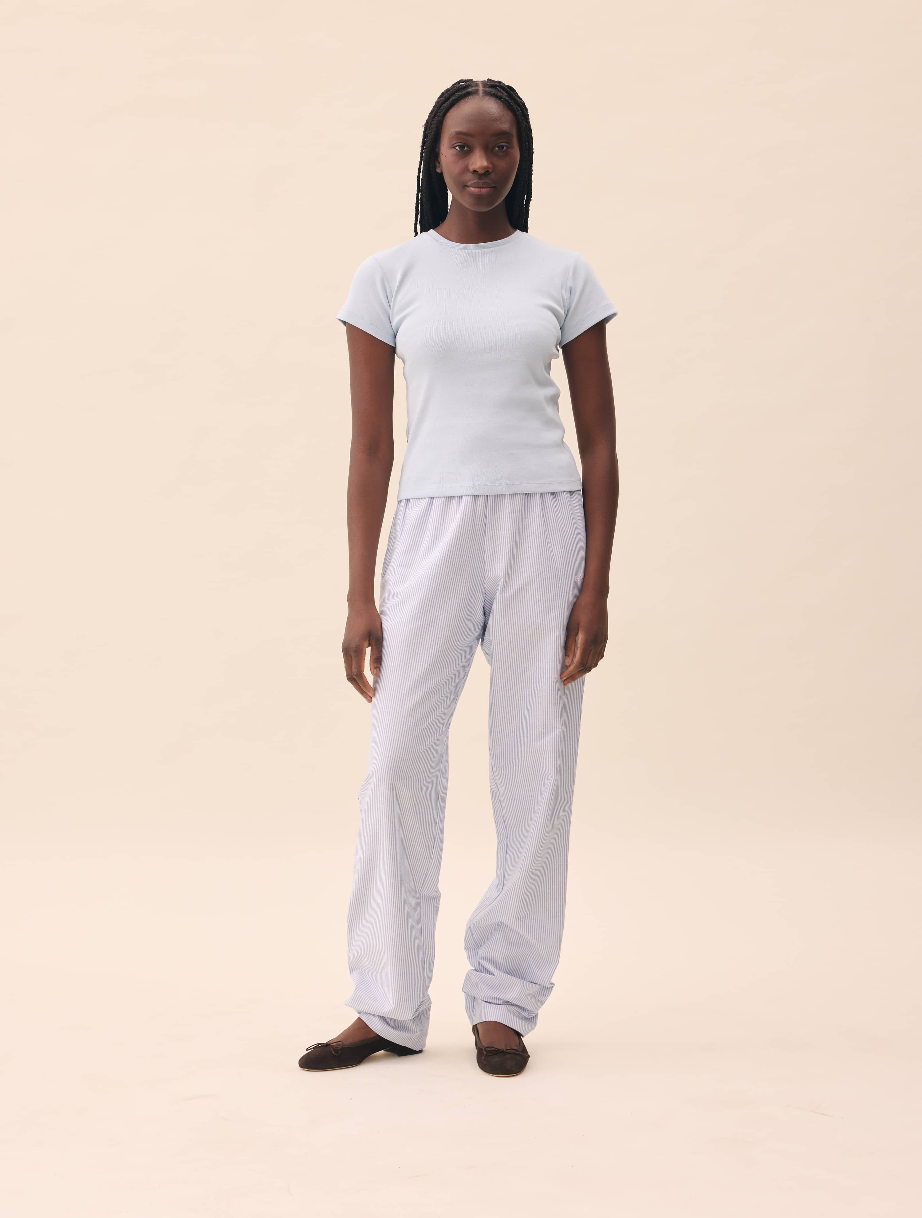 Breezy Pants Blue Stripe - Tall - Blue stripe | Djerf Avenue