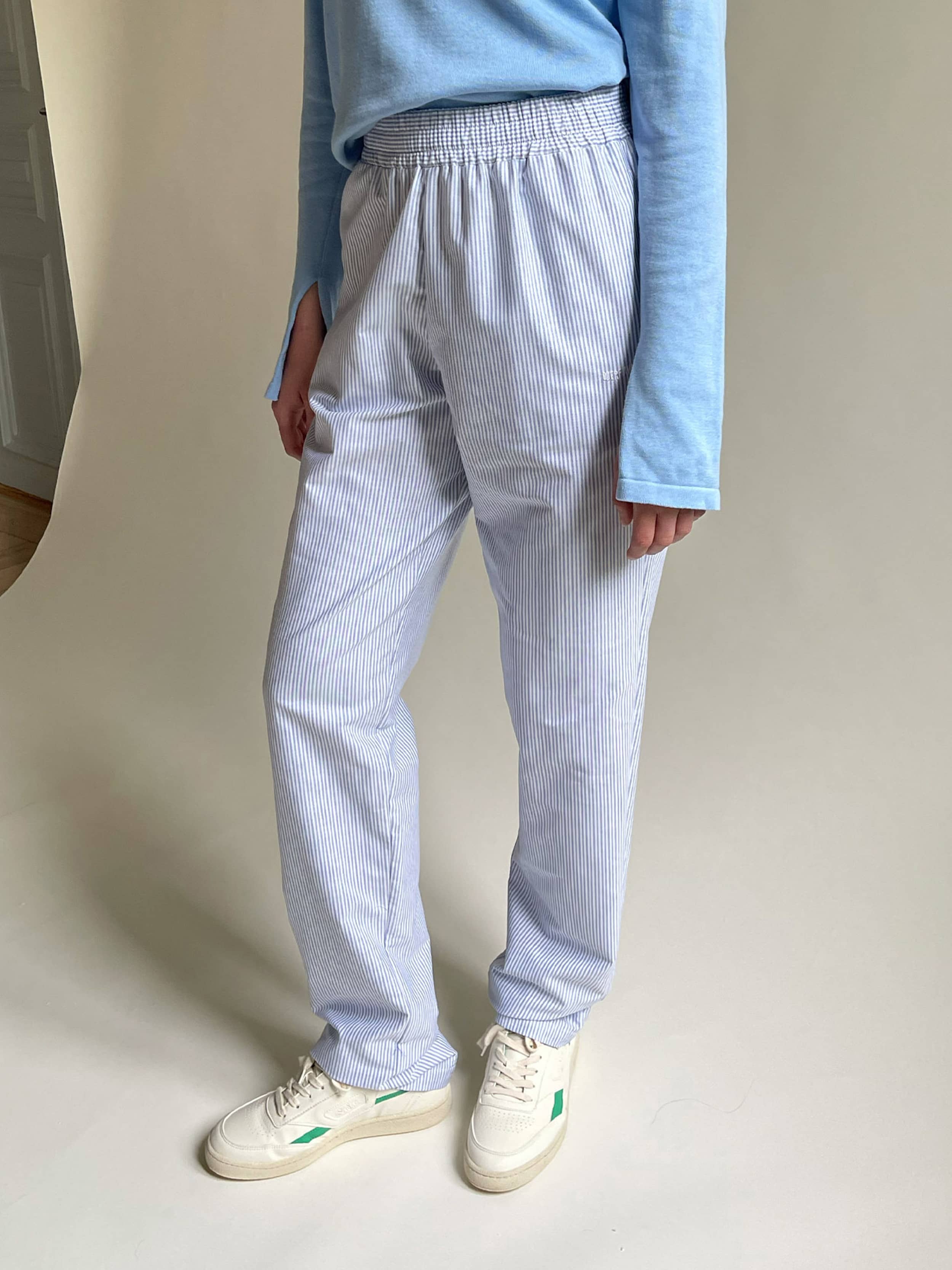 Breezy Pants Blue Stripe - Tall - Blue stripe | Djerf Avenue