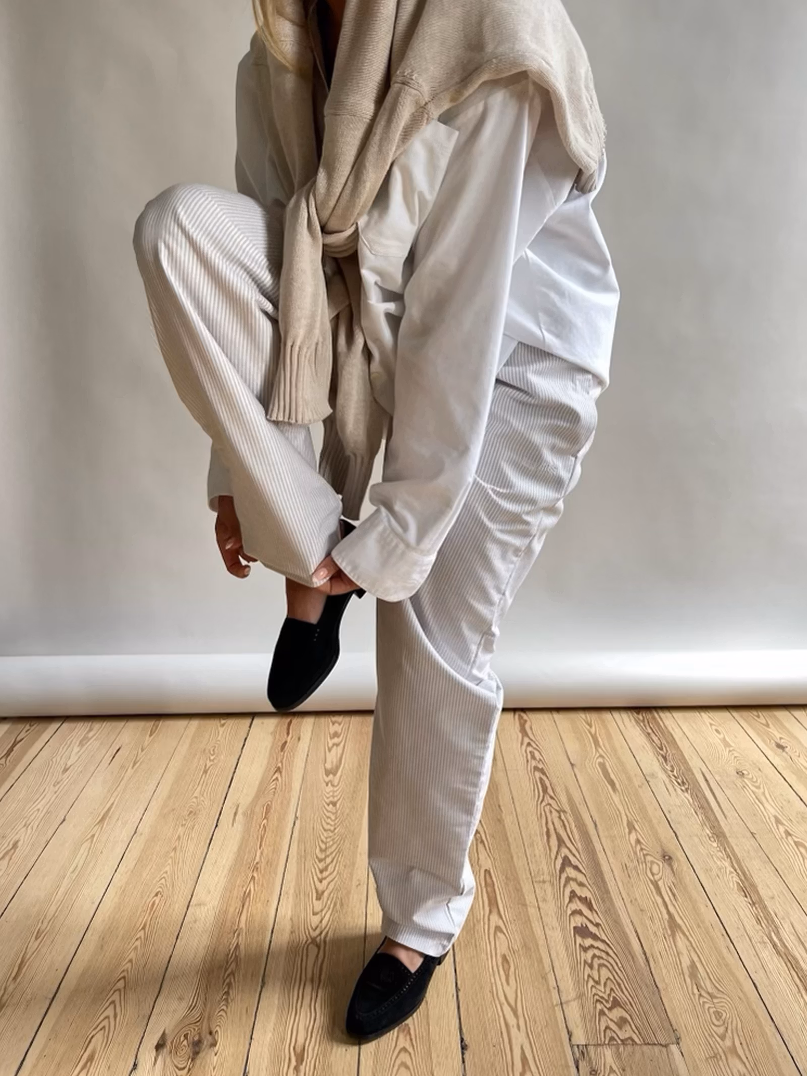 Breezy Pants Beige Stripe - Tall