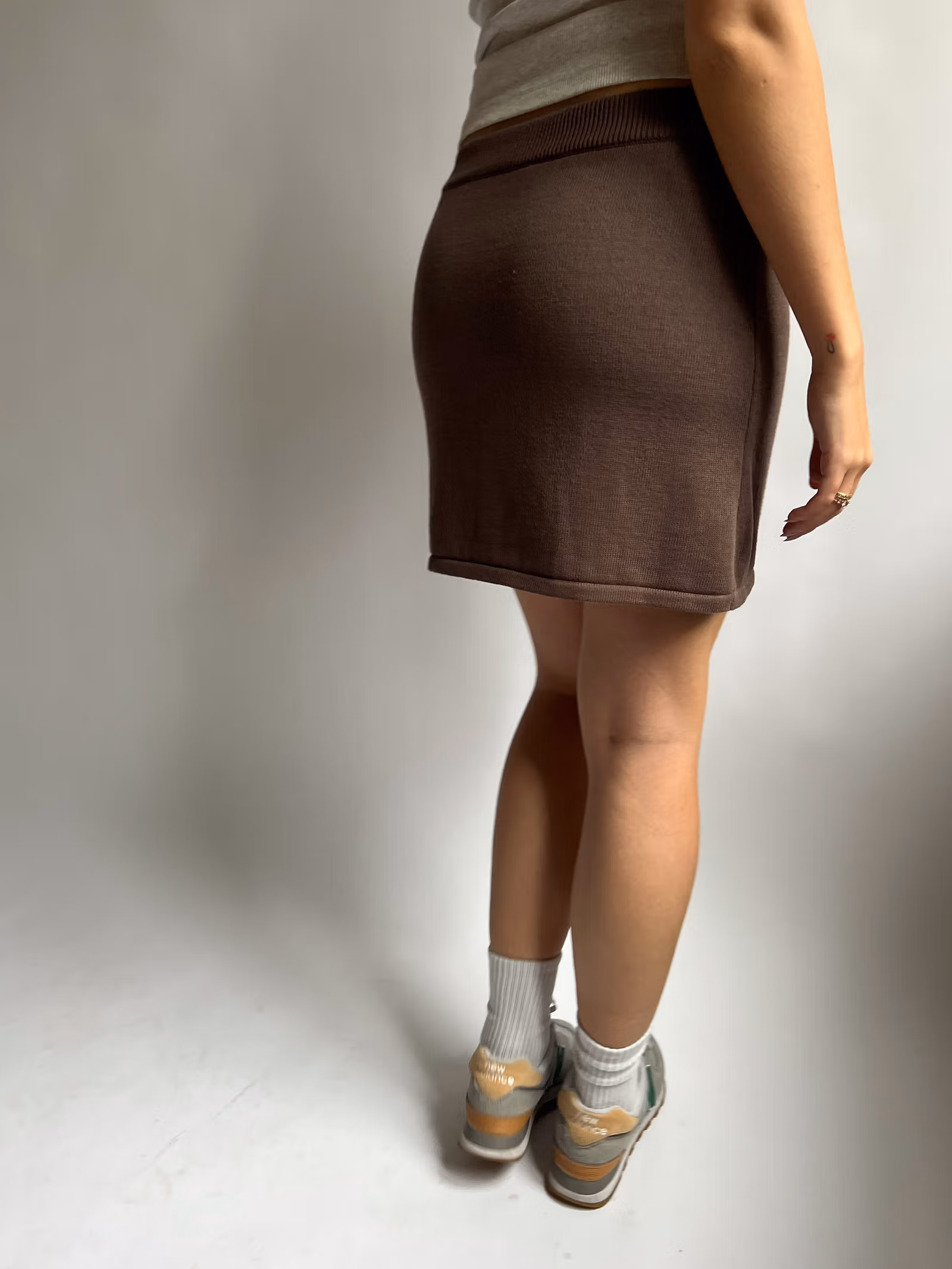Knitted Mini Skirt Cocoa