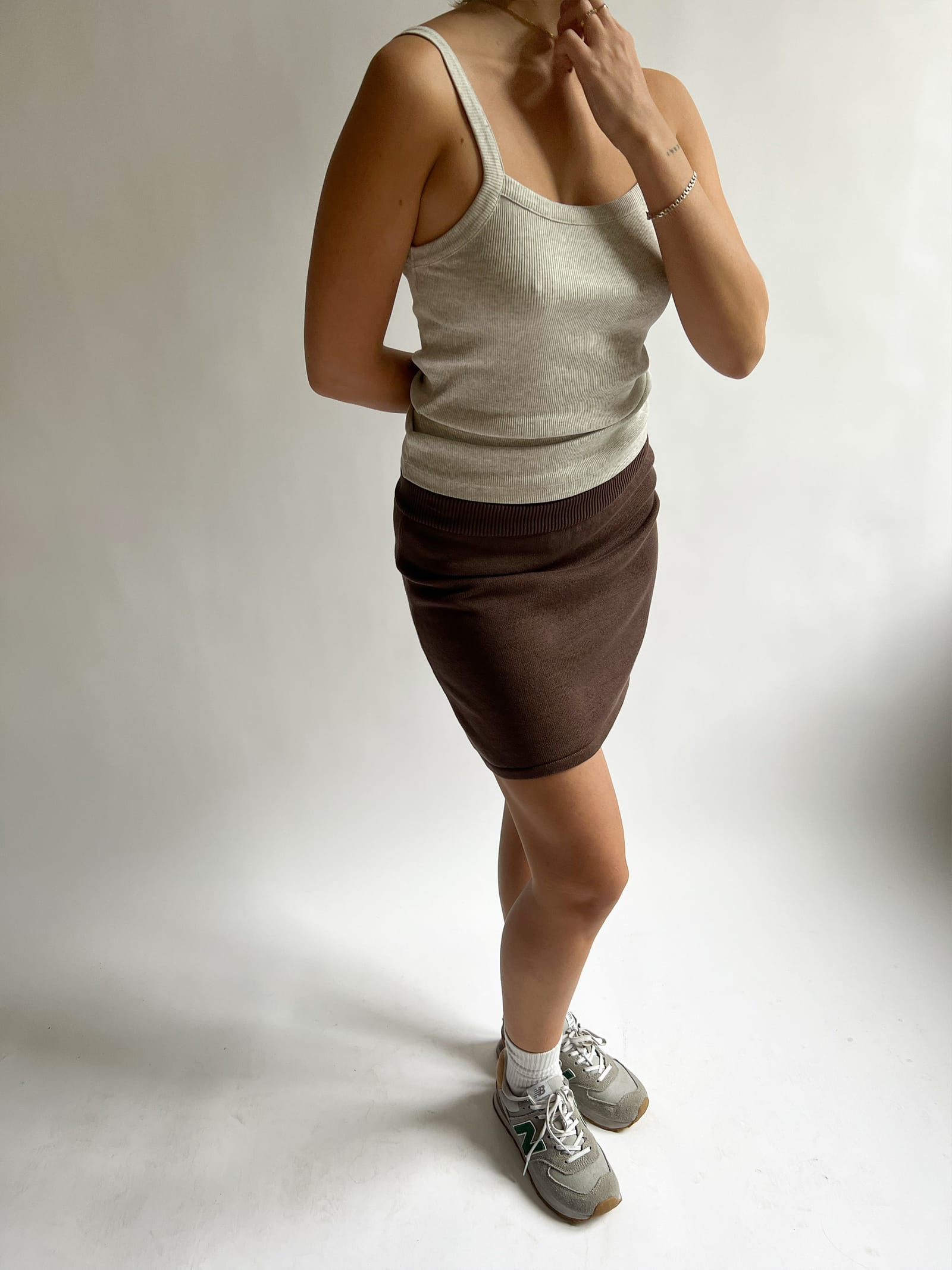 Knitted Mini Skirt Cocoa