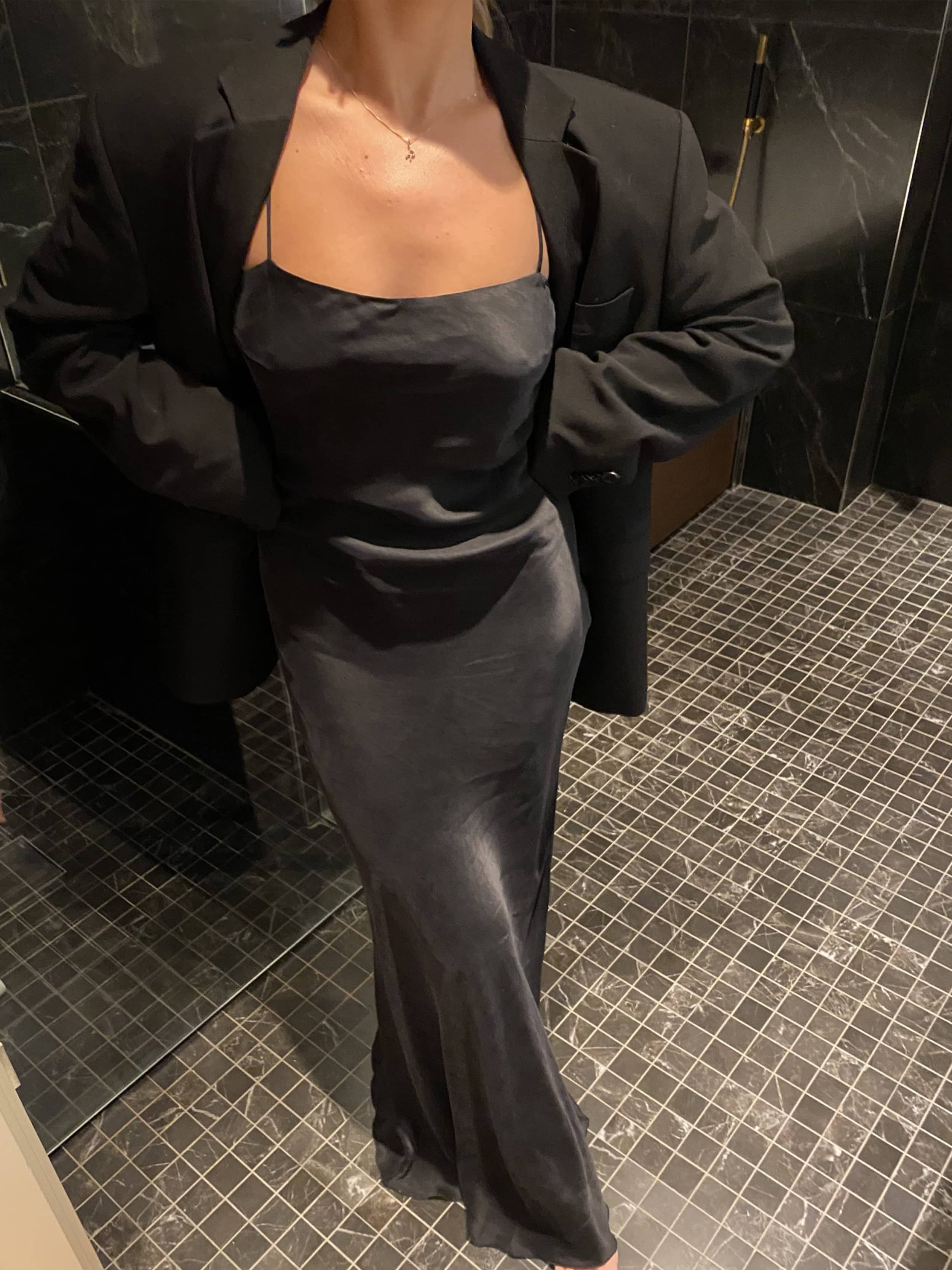 ash and black combination dress Halya Contrast Sequin Bow Dress